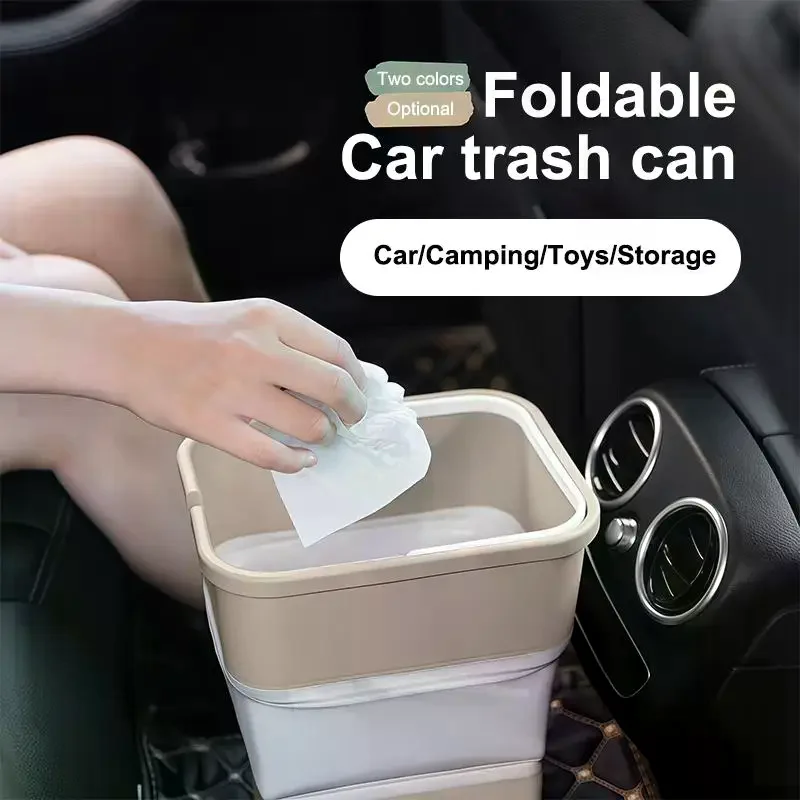 Vehicle Trash Bin Foldable Waterproof Portable Garbage Organizer for Car Interior Easy to Carry Suitable for Road Trips