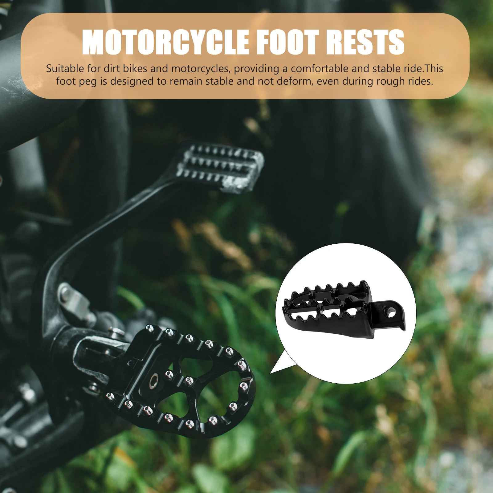 

1 Pair Aluminium Footpegs Pedals Dirt Bike Footrest Motorcycle Floorboards Motorbike Pegs Durable Alloy Riding Accessory