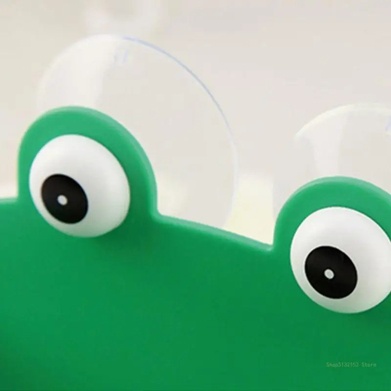 QX2E Frogs Shaped Soap Dish Holder with Suction Cups Kitchen Bathroom Soapbox for Case Household Accessories