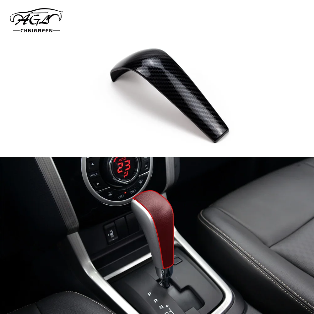 1pcs ABS Carbon Fiber Color Automatic Gear Shift Knob Cover for ISUZU D-MAX MU-X 2012 2013 2014 2015 2016 2017 2018 2019