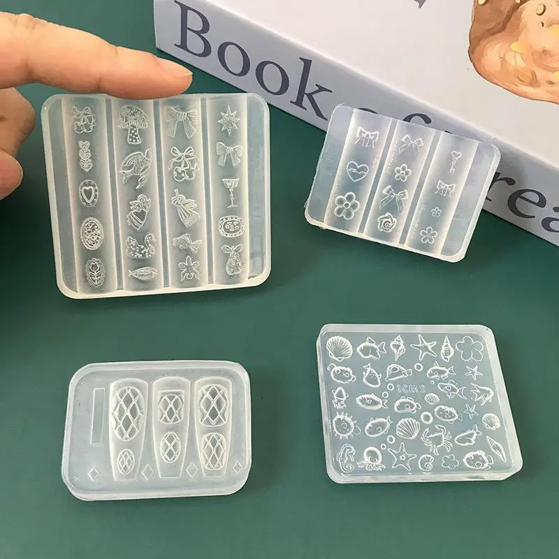 Clear Silicone Resin Molds With Cute Ocean Creature Patterns For DIY Jewelry Nail Art Craft Projects
