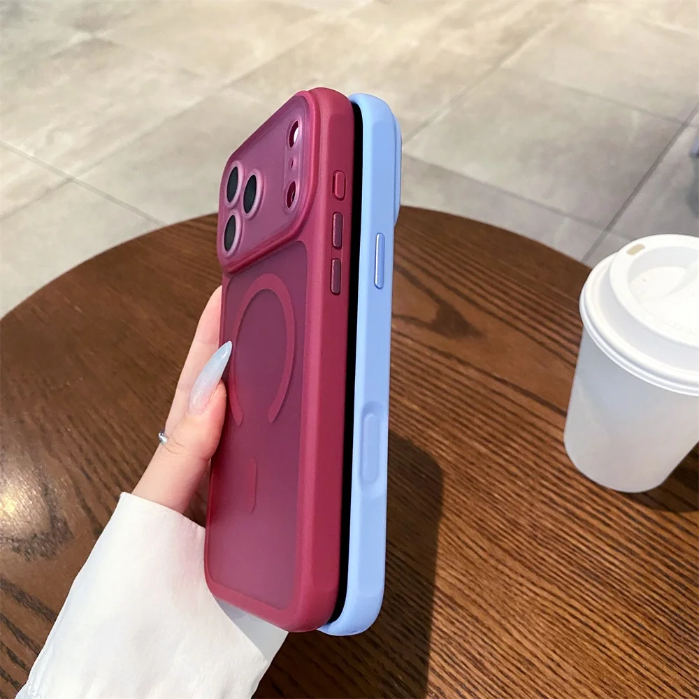 696 Newest Matte Anti Drop Wireless Charging Phone Case Men Women For Iphone 17 Promax 17pro 16Promax 16 Pro 15 14