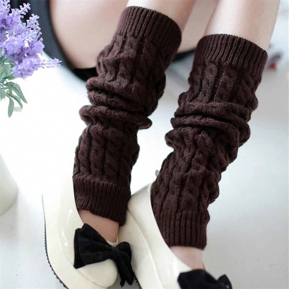 1PC Gamaschen Boot Manschetten Frau Oberschenkel Hohe Warme Stricken Gestrickte Knie Socken Schwarz Beinlinge für Frauen