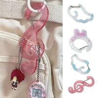Cartoon Cute Keychain Musical Notes Carabiner Keychains Acrylic Backpack Hanging Pendant Decoration Accessories Holiday Gifts
