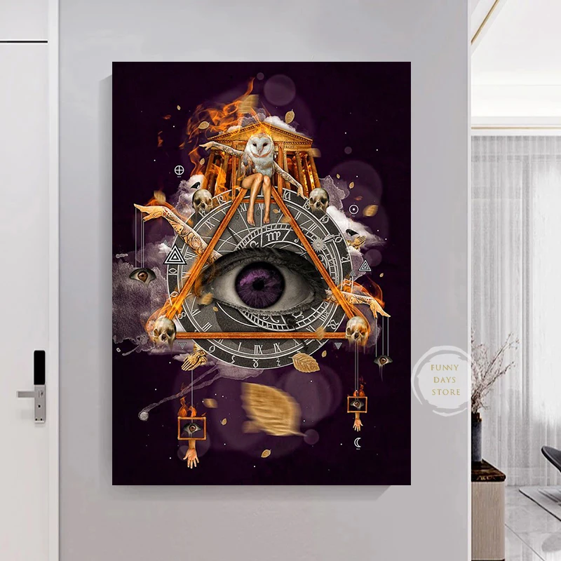 Eye of Providence Art Poster Prints Freemasonry All Seeing Eye Canvas Painting Wall Art Cuadros for Living Room Home Decor