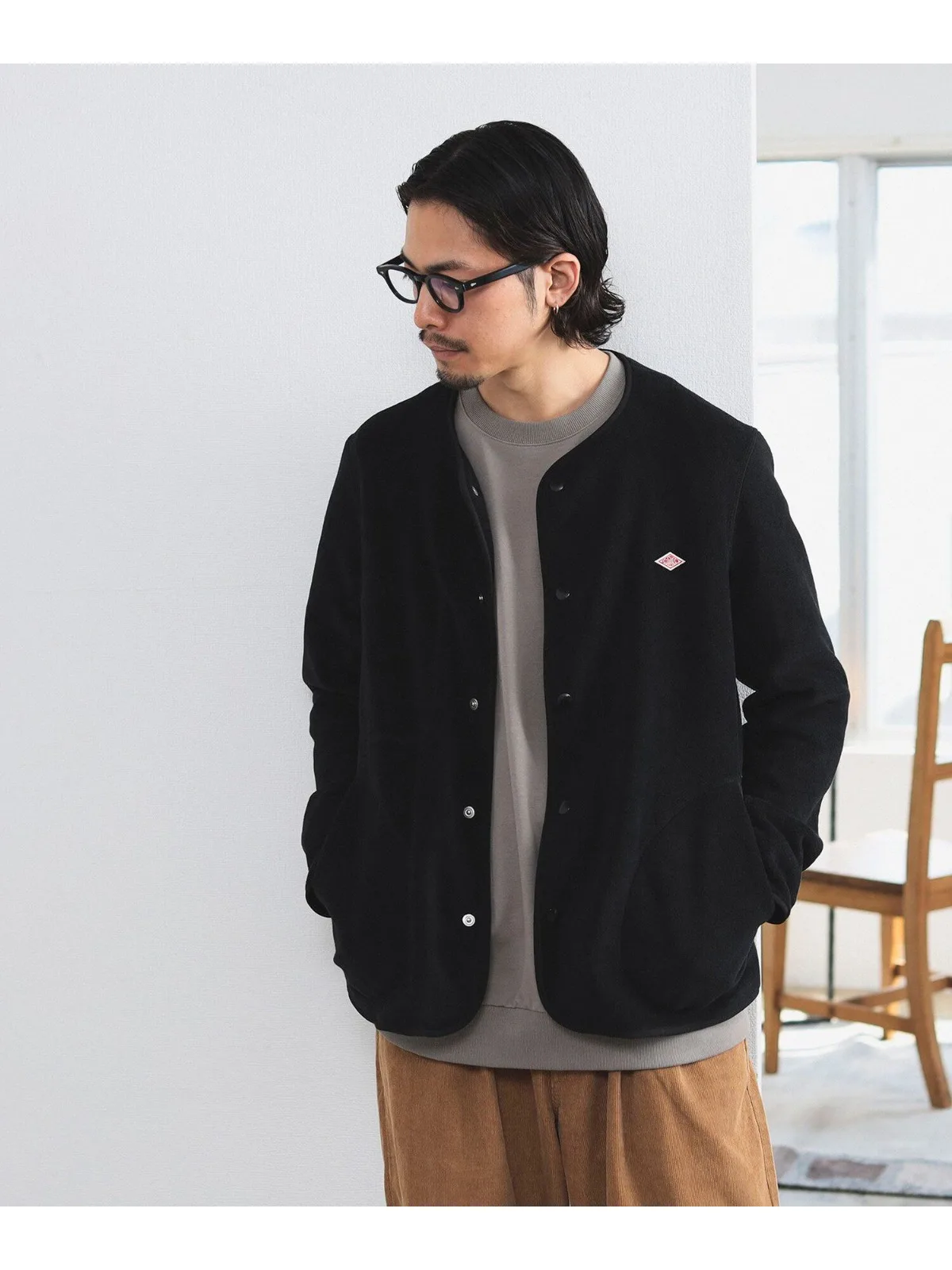 Solid Color Fleece Spring and Autumn Jacket Warm Cardigan with Multiple Pockets Long Sleeved Fleece Coat for Men