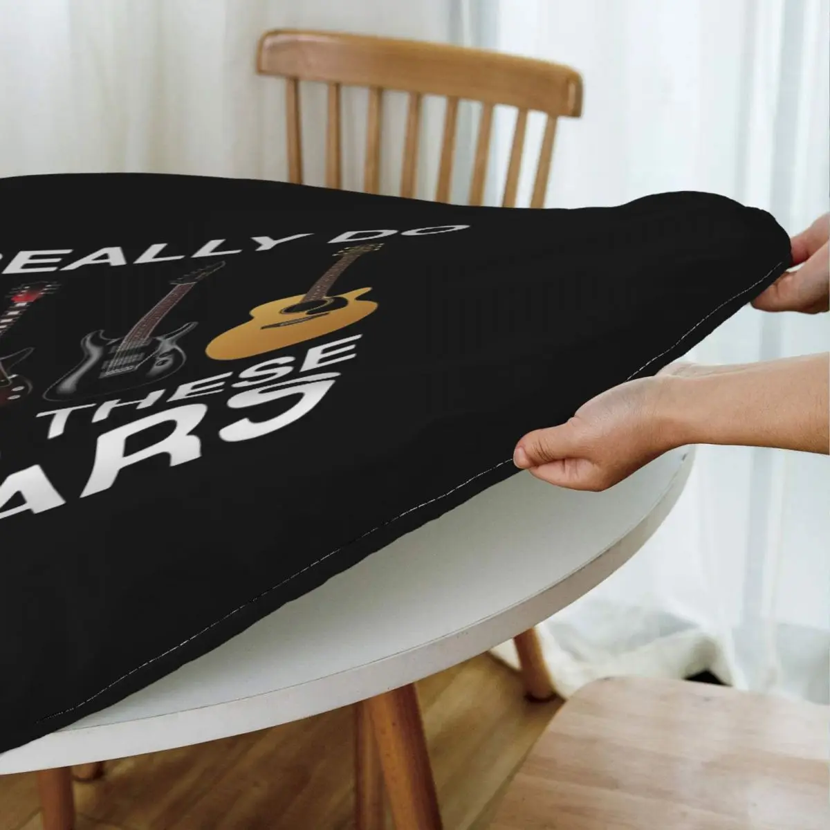 Yes I Really Do Need All These Guitars Waterproof Round Tablecloth Oilproof Table Cloth for Kitchen Events Dining Table Cover