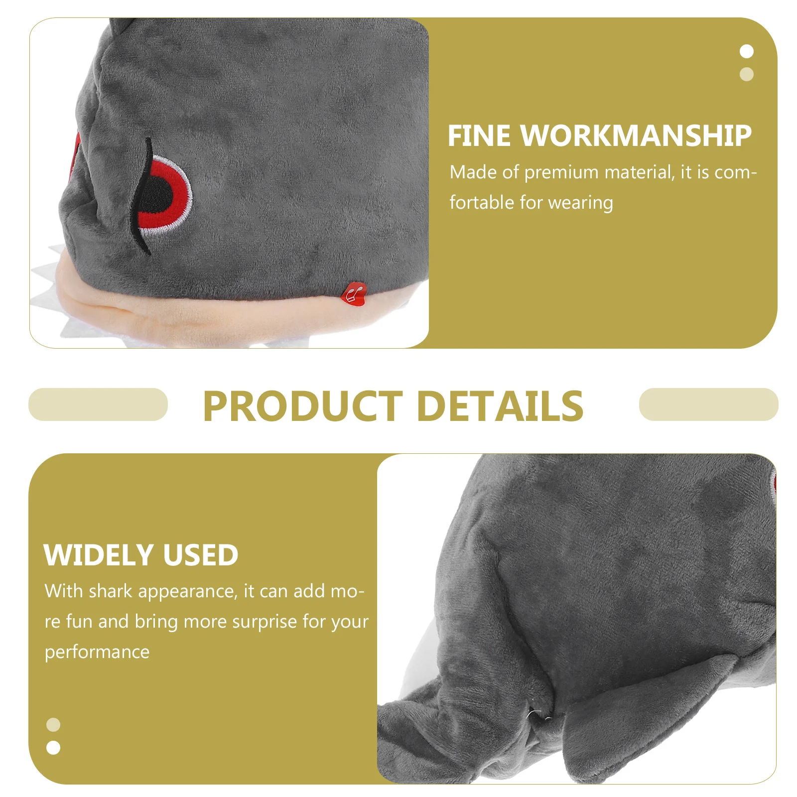 Funny Shark Hat Electric Cosplay Adorable Performance Props Role Playing Hat Party Supplies (Able to Move, with 72 Songs)