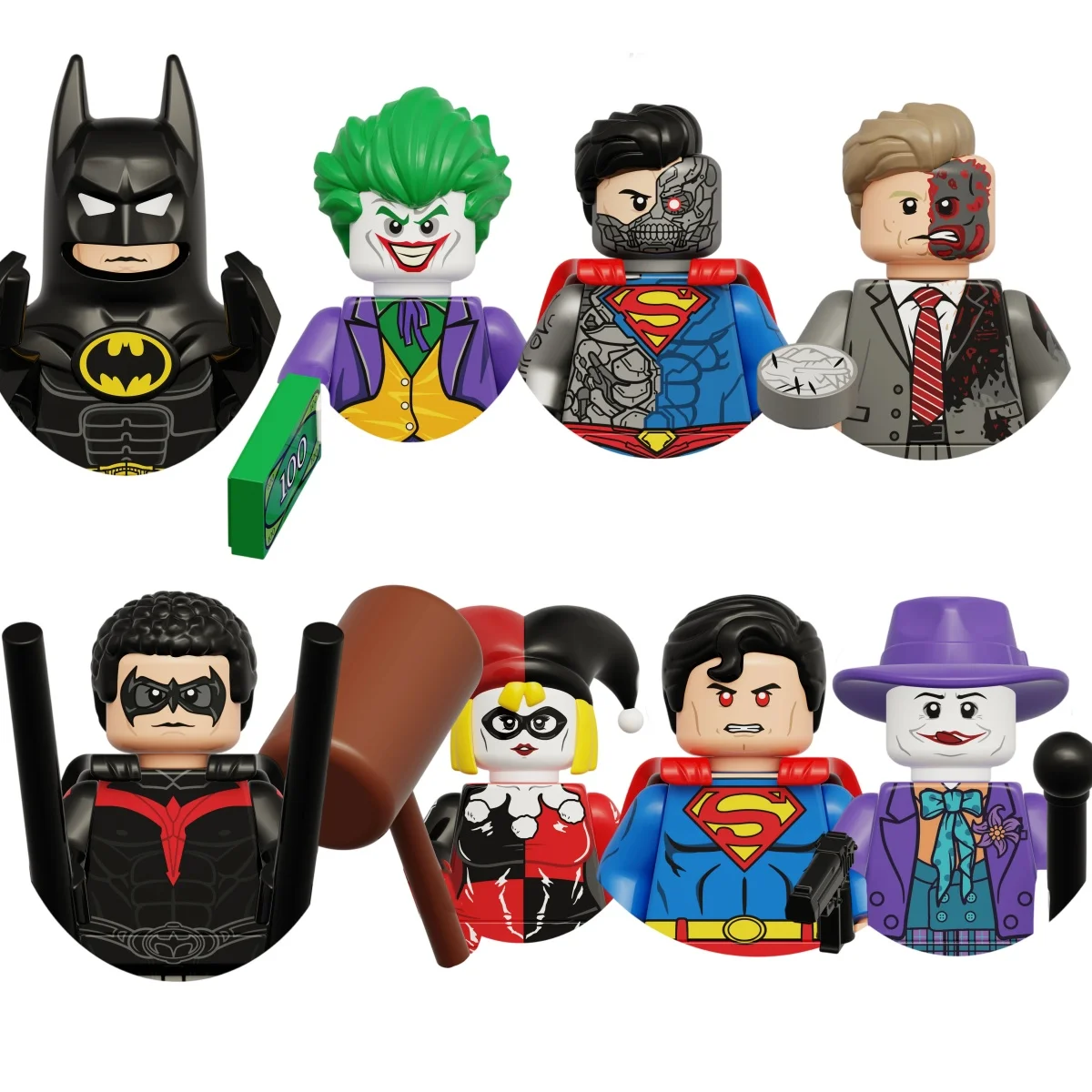 

Superhero Building blocks Two-Face Harley Quinn Clown Mini Action Figures Children's Party gifts Brick toys
