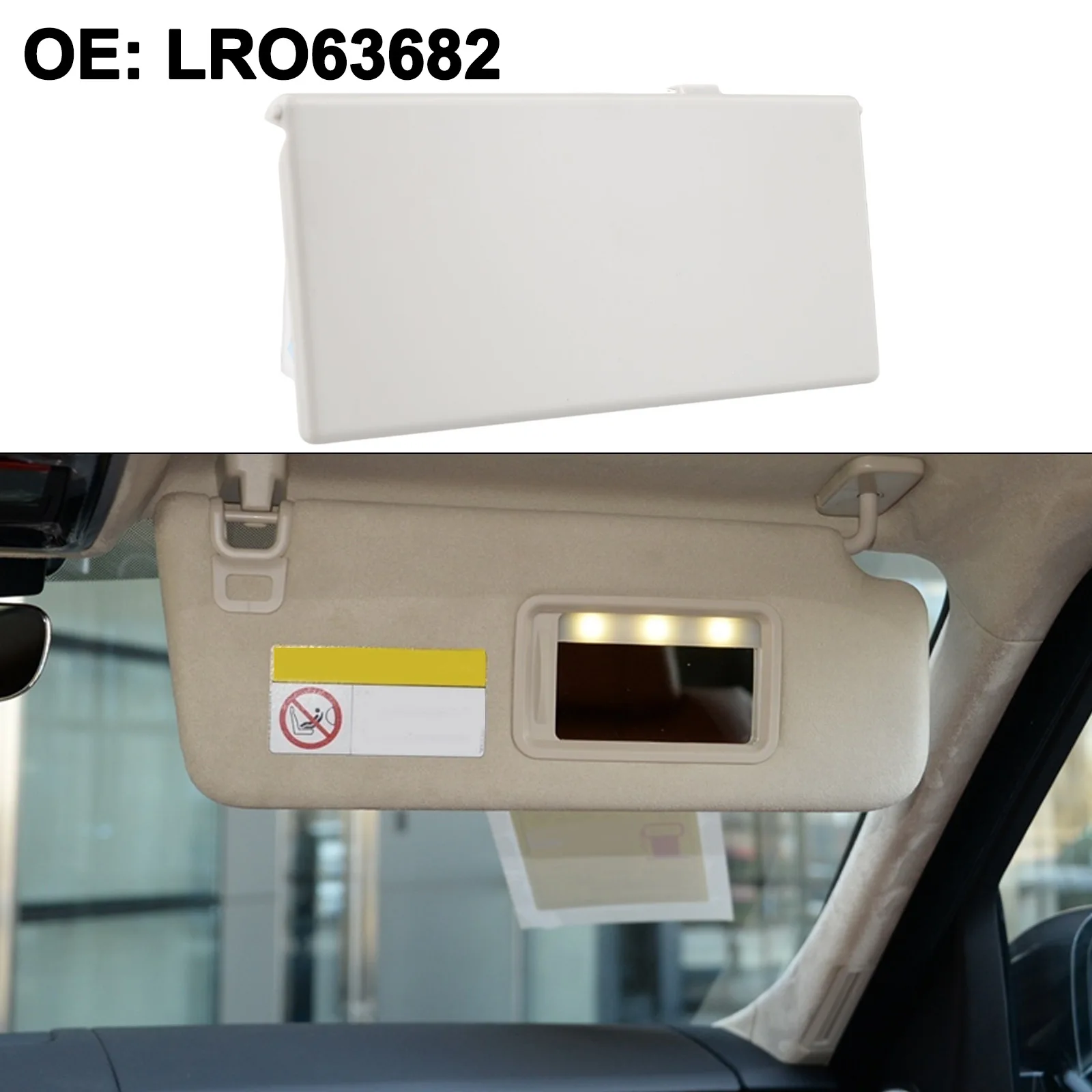 Car Sun Visor Vanity Mirror Cover Sunvisor Vanity Mirror Cover Grey LR063682 For Land Rover For Range Rover Sport For Discovery4