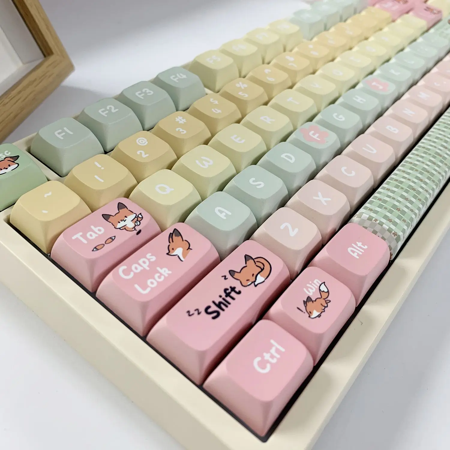 

138 Keys Little Fox Keycaps Five-Sided Sublimation PBT Keycaps For DIY Mechanical Keyboard Cute Girls MDA XDA Keycap