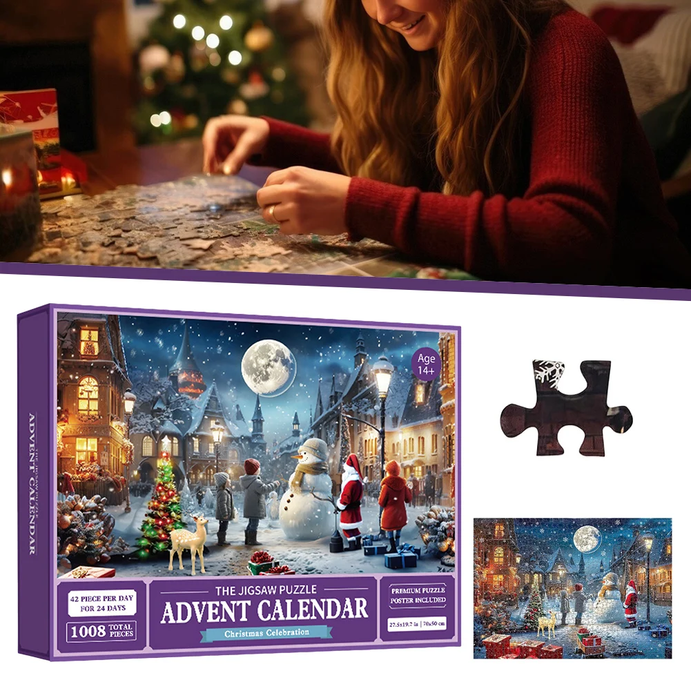 

Holiday Scene Puzzle Advents Calendar For Family Family Puzzle Game Office Desk Holiday-cheer Stress Relief
