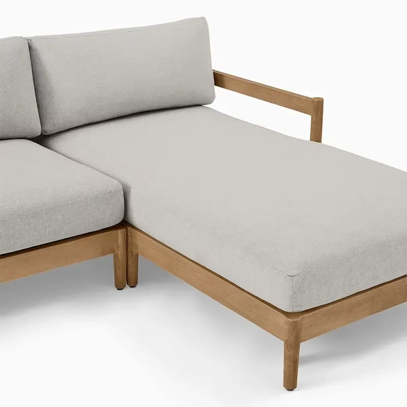 Contemporary Villa Garden Sofas Water Resistant Solid Wood Weather Resistant Outdoor Sofa Set Modular Outdoor Sofa Set