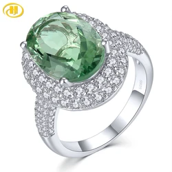 Natural Green Fluorite Solid Sterling Silver Rings 5 Carats Genuine Gemstone Classic Gorgerous Fine Jewelry Anniversary Gifts