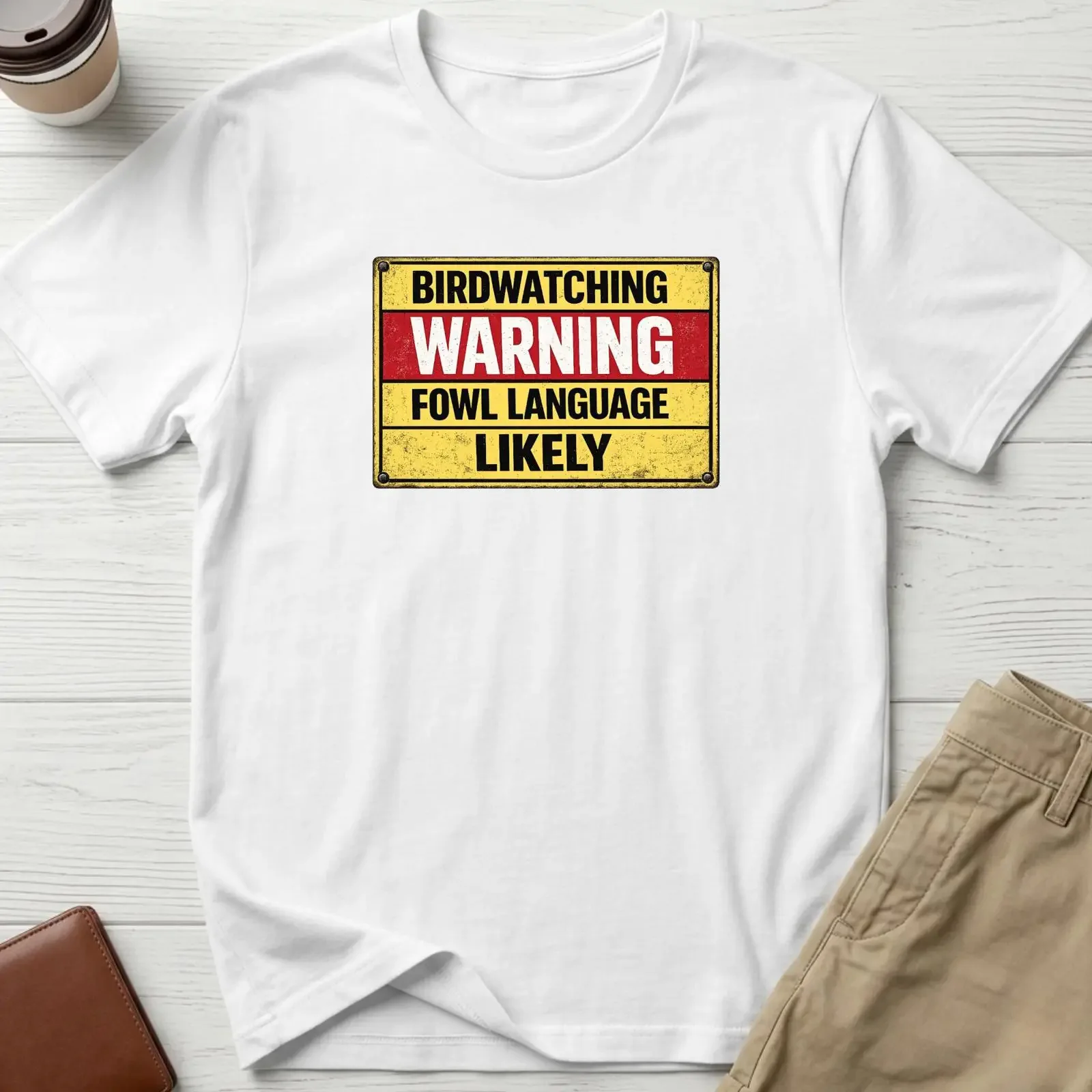 Birdwatching Warning T Shirt Fowl Language Likely Ornithologist vintage Washed designer clothes Soft Slightly Breathable Unisex