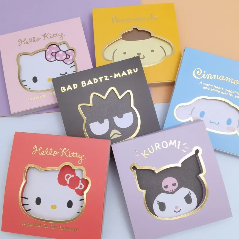 

Kawaii Sanrioed Stationery Cinnamoroll Sticky Notes Melody Paper Strip Instruction Label Anime Kittys Memo Kuromi Note Book Tear