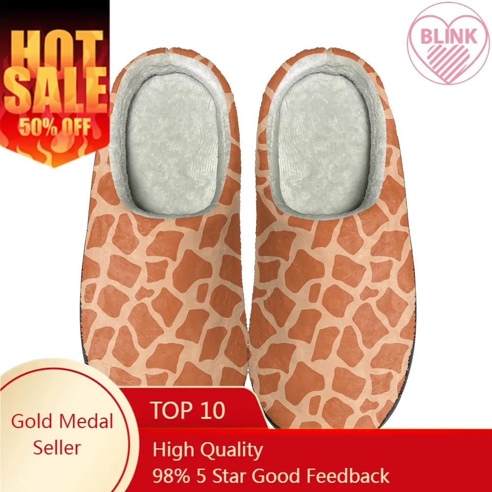 Giraffe Animal Home Cotton Custom Slippers High Quality Mens Womens Plush Funny Fashion Casual Keep Warm Shoes Thermal Slipper