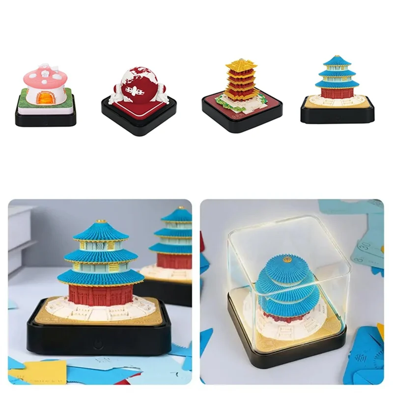 2024 التقويم مذكرة الوسادة ثلاثية الأبعاد ورقة الفن الأرض الديكور أجندة مكتبية /رزنامة مكتبية DIY بها بنفسك ملاحظات المفكرة النحت هدية الأرض الأحمر دائم