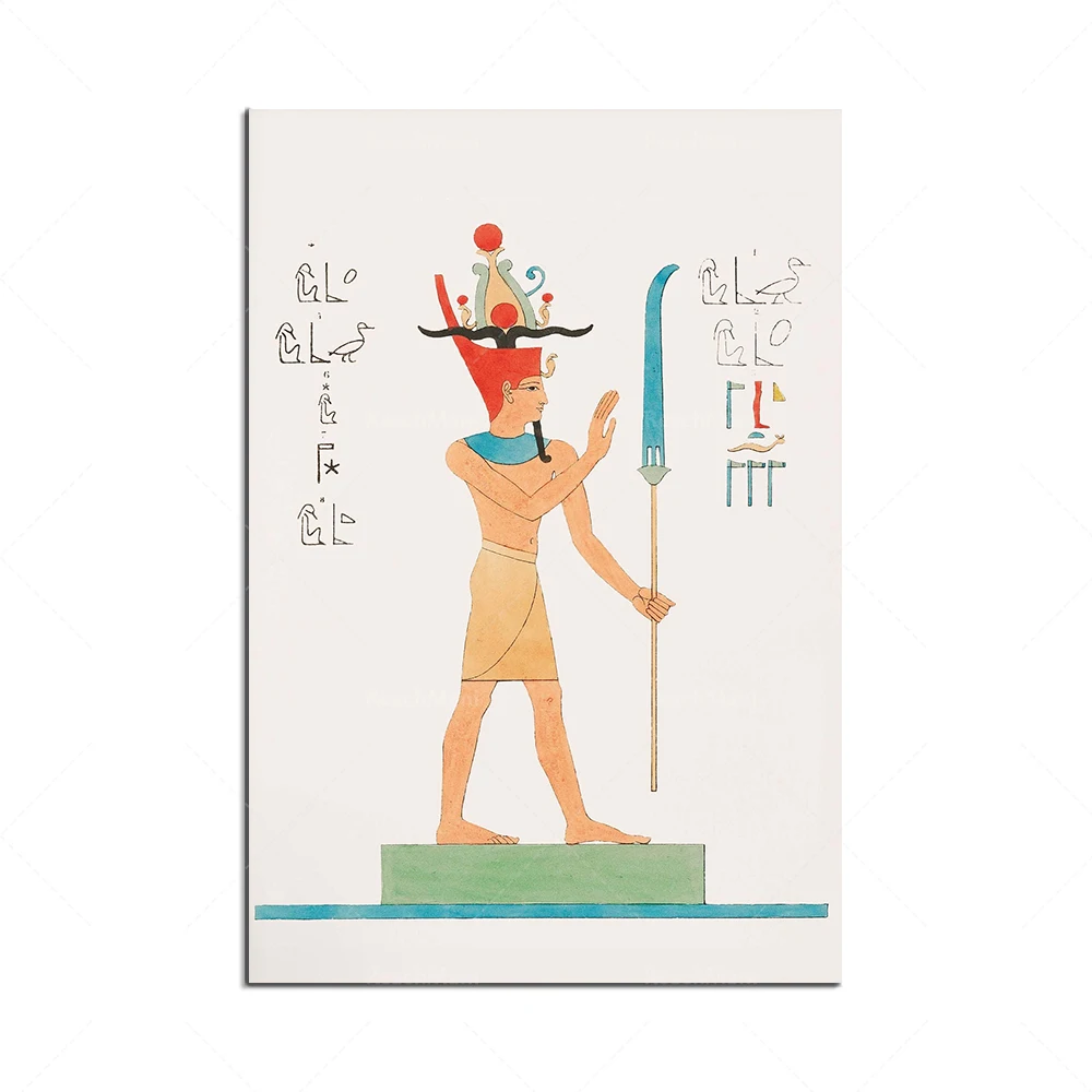Egyptian Art, Nephtys, Seshat, Path, Osiris, Mout, Thoth II, Horus, Wadjet, Egyptian Gods Poster Living Room Decor - Image 3