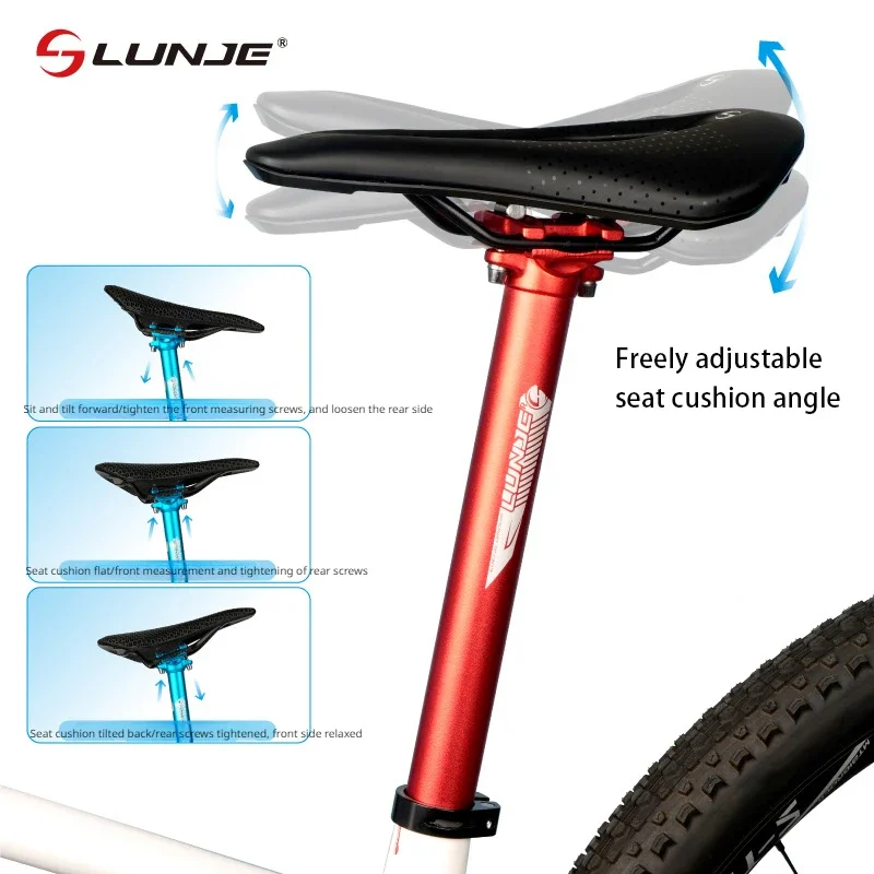 Mountain Road Bicycle Seatpost Ultralight Aluminum Alloy MTB Bike Seat Tube 27.2/30.9/31.6mmx400mm Double Nail Cycling Parts