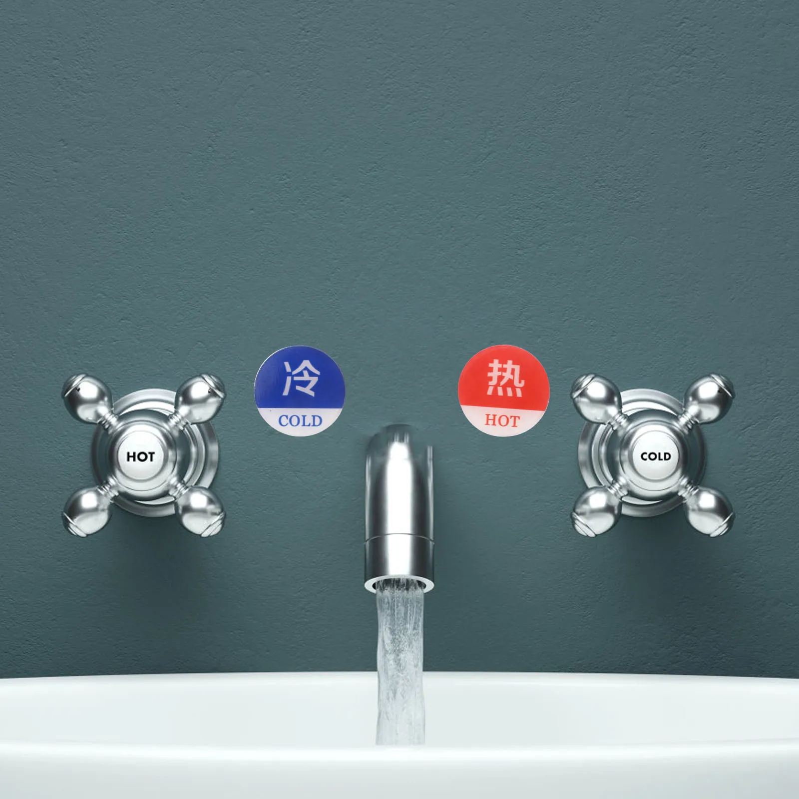 

Hot Cold Water Labels Acrylic Faucet Bathroom Sink Shower Hotel Stickers Durability Reliable Simple Design Traffic Safety