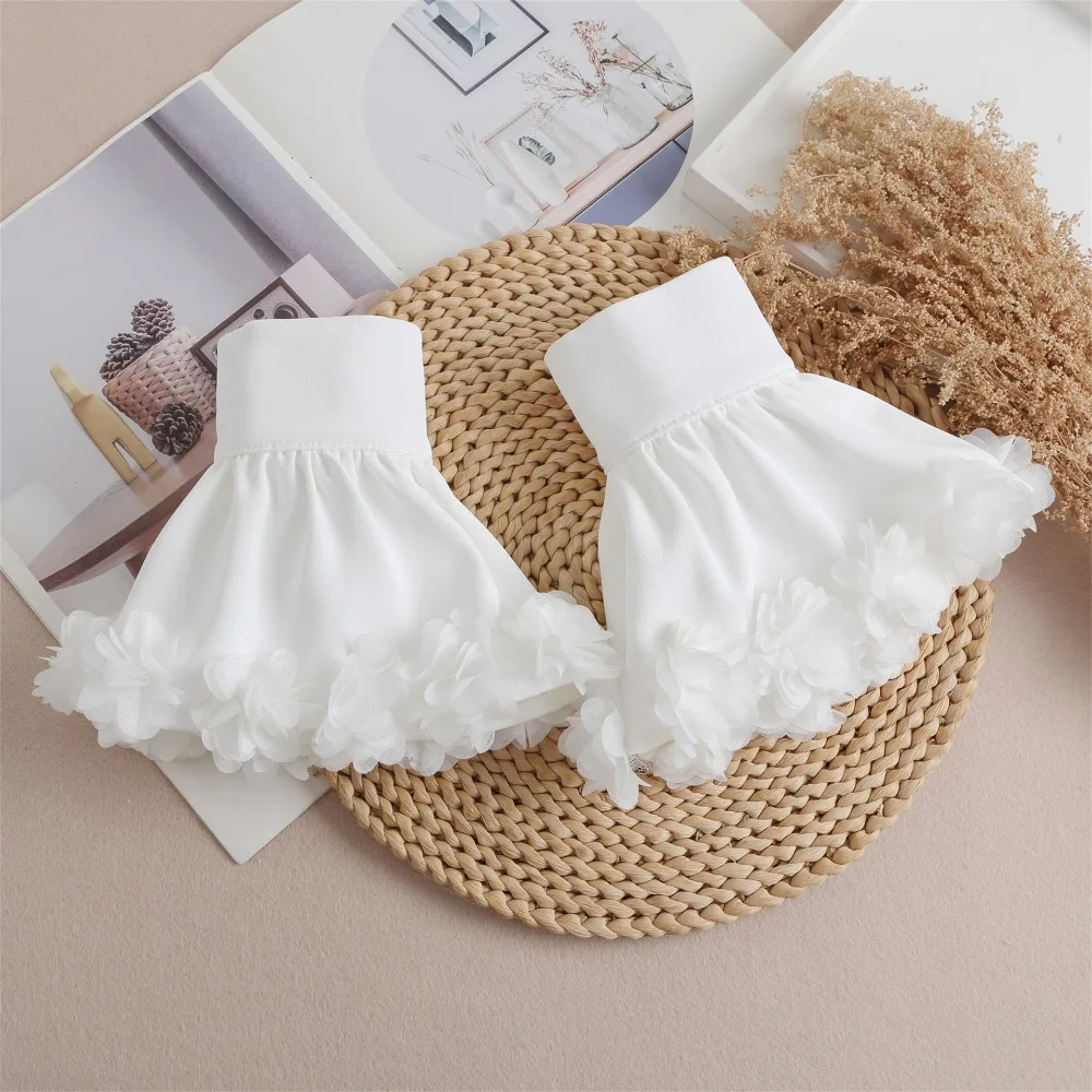Large Flared Sleeves for Women White Chiffon Elegant Detachable Sleeves