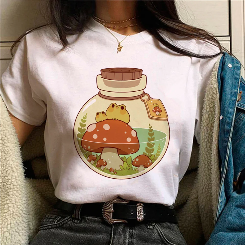 Mushroom t shirt women streetwear comic funny Tee female designer Japanese graphic clothing