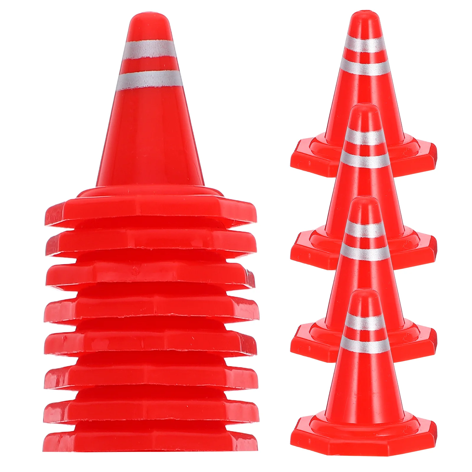 12 Pcs Traffic Sign Model Sand Table Roadblock Toy Plastic DIY Cone Signs Travel