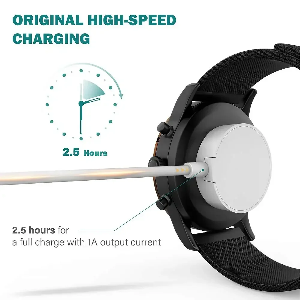 Cargador para Fossil Gen 6/Gen 4 Explorist HR/Venture HR/Sport y Gen 5 Garrett Hr/Carlyle/Julianna Cable de carga USB imán