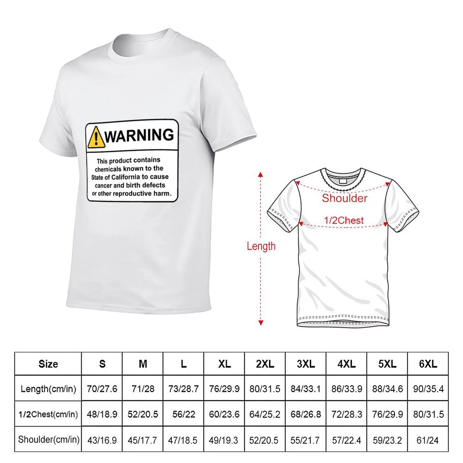California Prop 65 Warning Sign T-Shirt cotton t shirt pack funny t shirts cotton anime t shirts oversize T-shirt