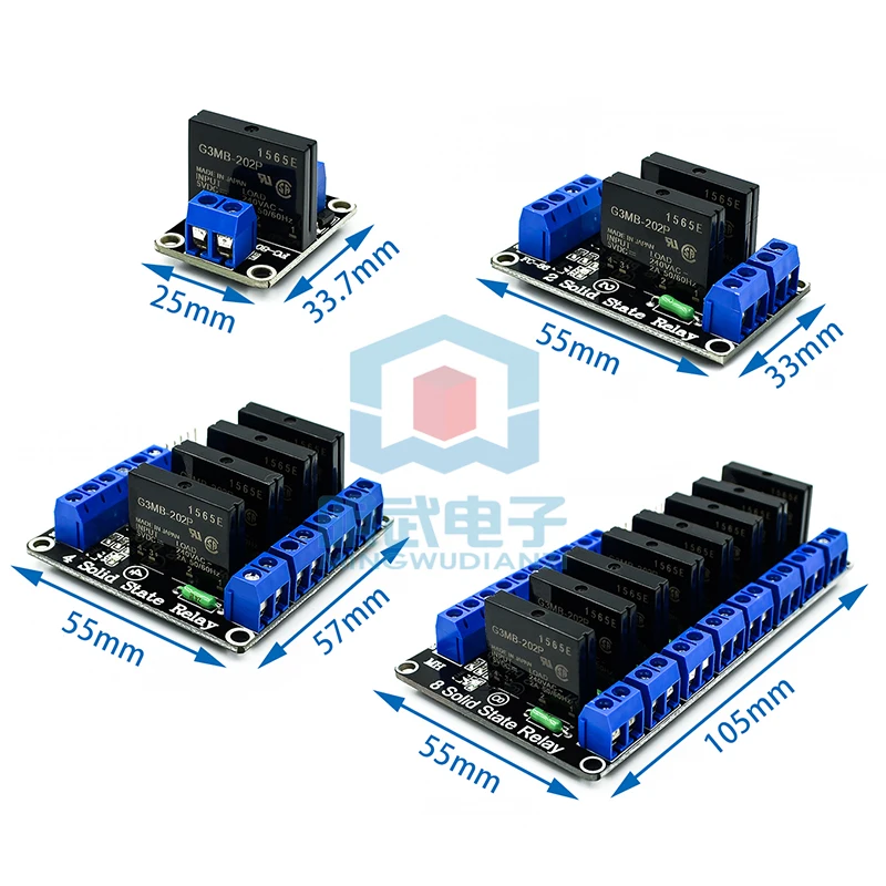 

1/2/4/8 Way 5V низкоуровневое твердотельное реле, модуль с предохранителем, твердотельное реле 250V2A