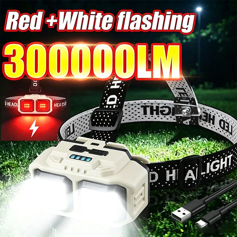 COB LED Headlamp Smart Motion Induction Ultra Bright Head Flashlight for Outdoor Camping Fishing Cycling Hiking SafetyProtection