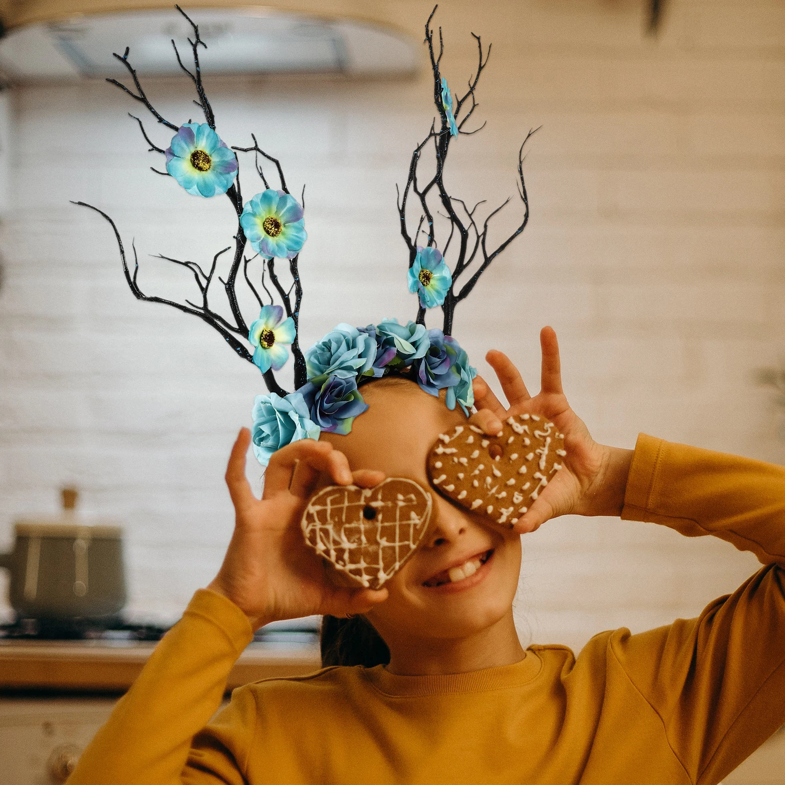 

Head Band Antler Headband Headbands Reindeer Antlers Holiday Headwear The Flowers Costume Blue Cute Miss