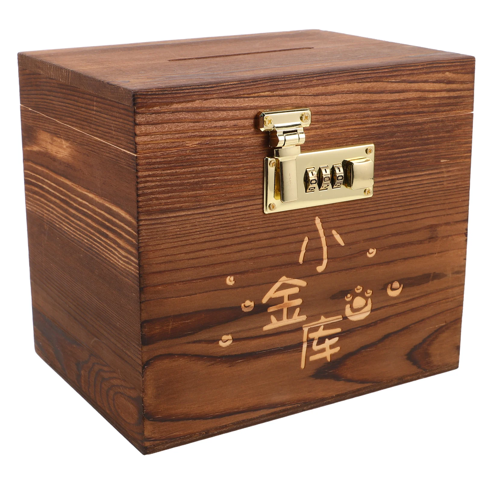 

1pcs Children'S Savings Box: Wooden Money Saving Box For Kids With Password Lock Cash Storage Bank Encourages Financial Literacy