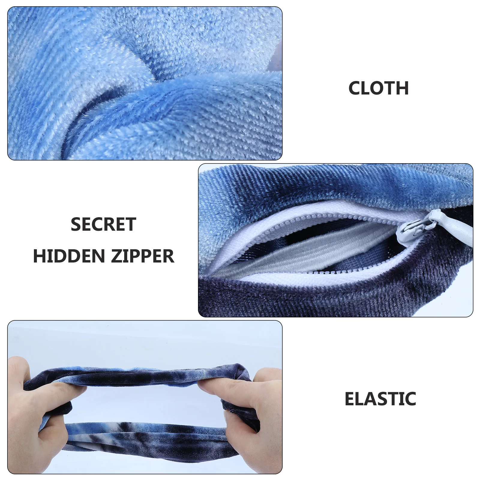 

9Pcs Pocket Hair Scrunchies Elastic Zipper Hair Ties Comfortable Ponytail Holder with Hidden Storage for Women