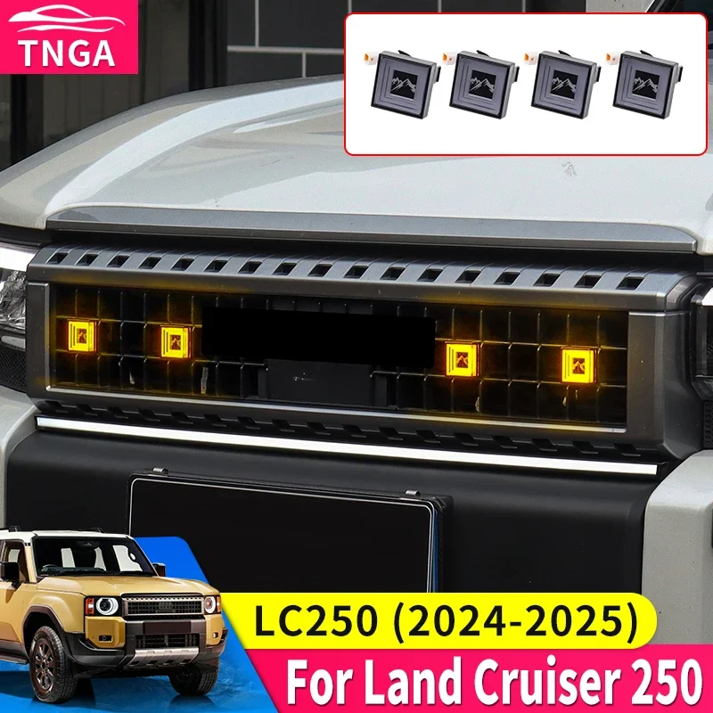 

For Toyota Land Cruiser 250 2024 2025 1958 J250 Radiator grille Auxiliary floodlight Decoration Small Yellow Light Modification