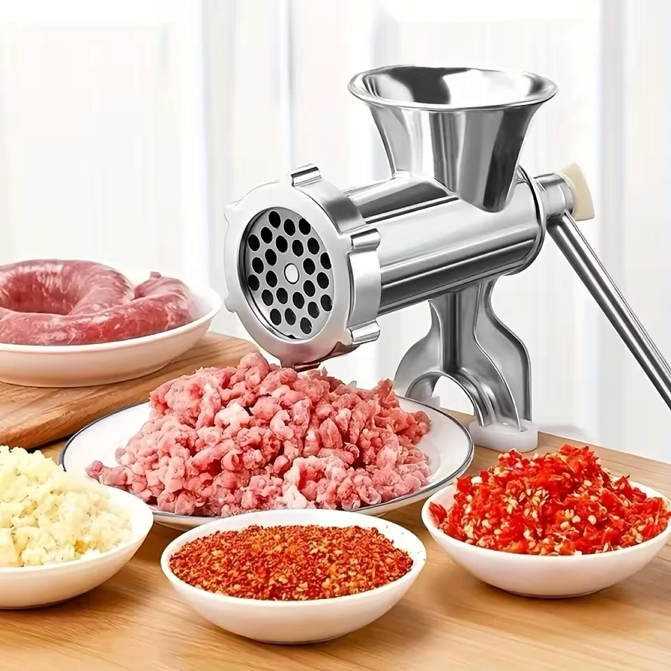 3 in 1 Manual Meat Grinder Quick aluminum alloy Hand Crank Food Processor Household Sausage Maker Vegetable Chopper Kitchen Tool