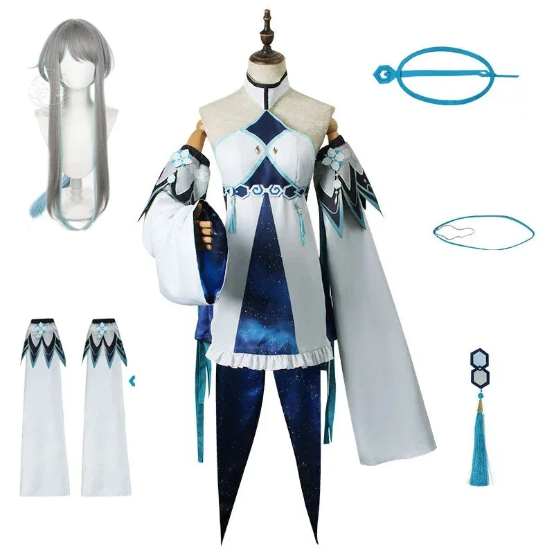 

Guizhong cosplay costume Genshin impact Gui Zhong cosplay wigs haagetus uniform outfit cosplay costume full set