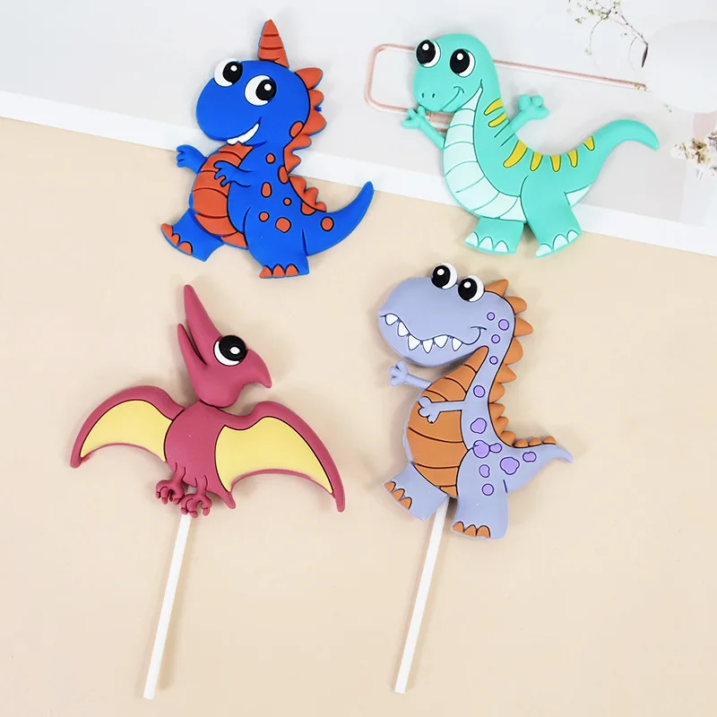 Dinosaur Party Cake Topper Cartoon Dinosaur Baby Cake Toppers Jungle Safari Theme Birtdhay Party Decoration Baby Shower Supplies