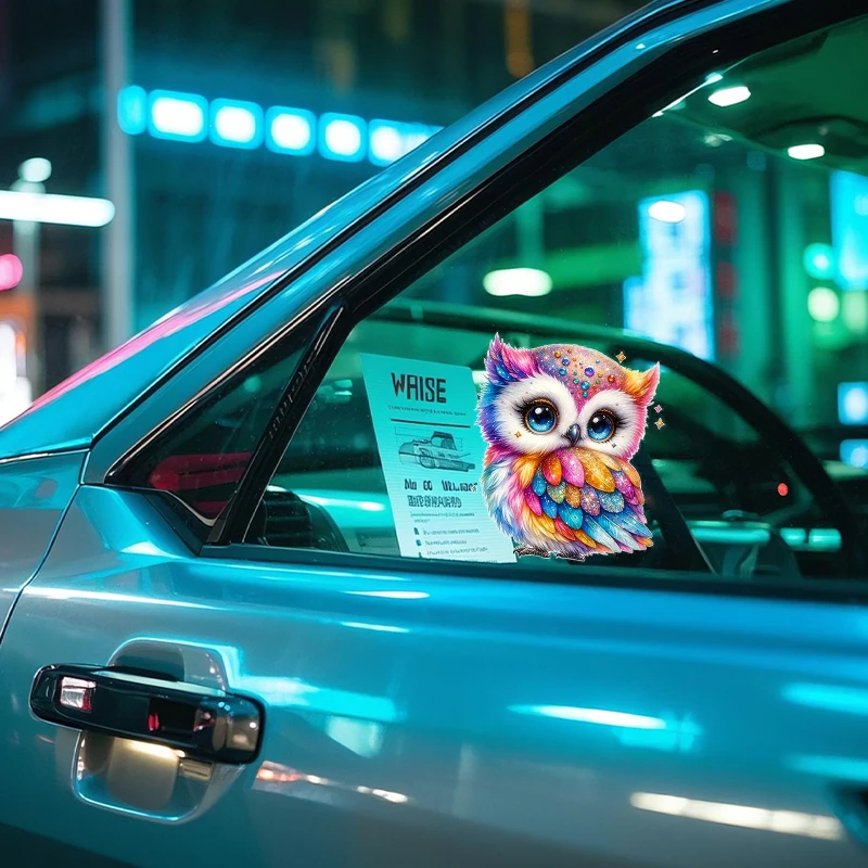 

35/5000 Car stickers colorful 3D owl stickers windshield outdoor decals Bumper rear window laptop decals auto accessories