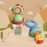 Dinosaur Rotate Push-Type Baby Fruit Feeder,Silicone Youngsters & Youngsters Feeder - Food Grade, Safe Feeding Soothing Item