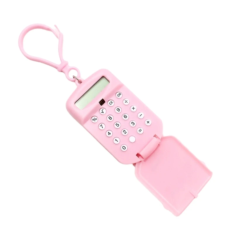 Essential Pocket Calculator Keychain Tiny Student Electronic Calculator R58F