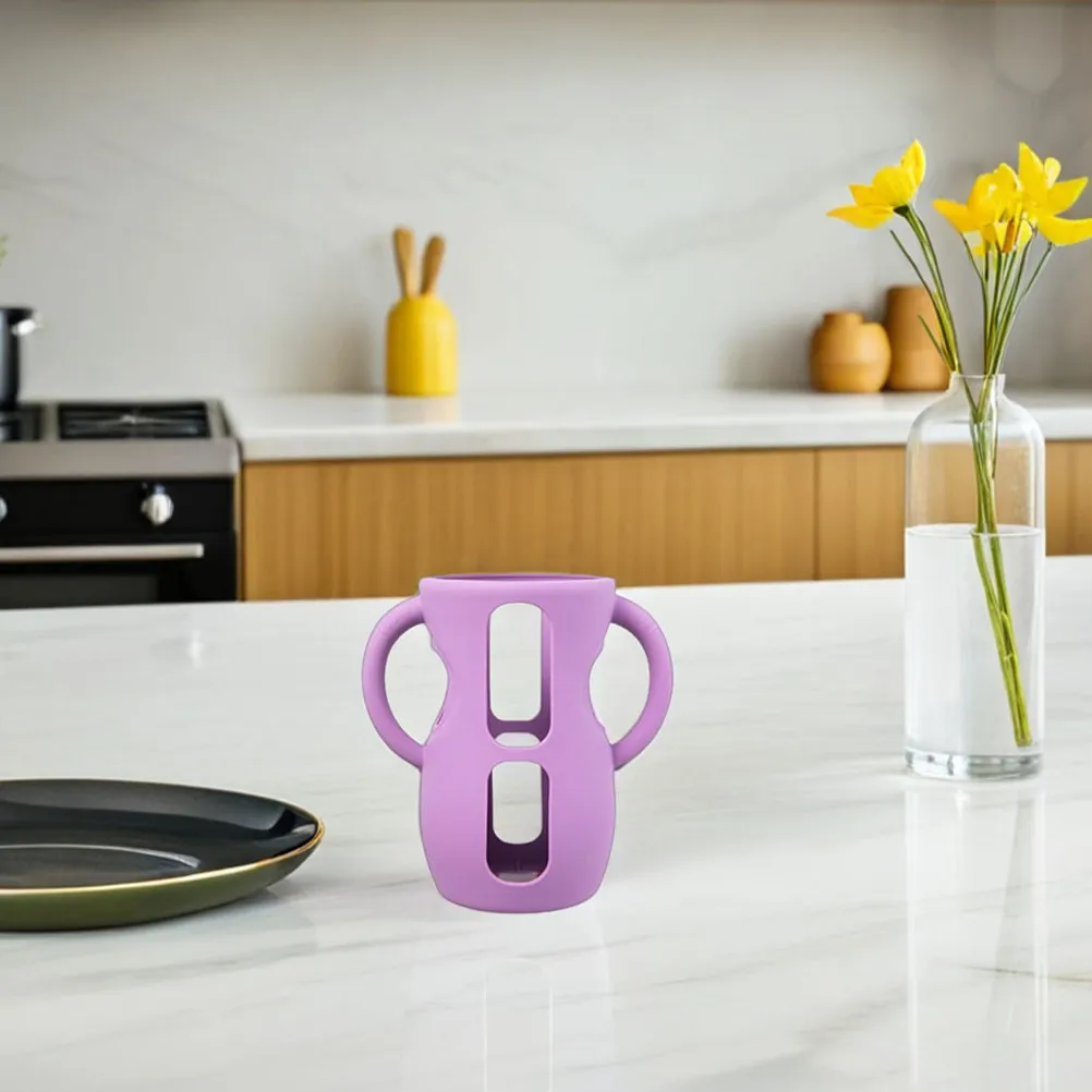 2Pcs Silicone Baby Bottle Covers Universal Compatibility Newborn Bottle Protector Soft Flexible Easy Clean Leak Prevention Milk