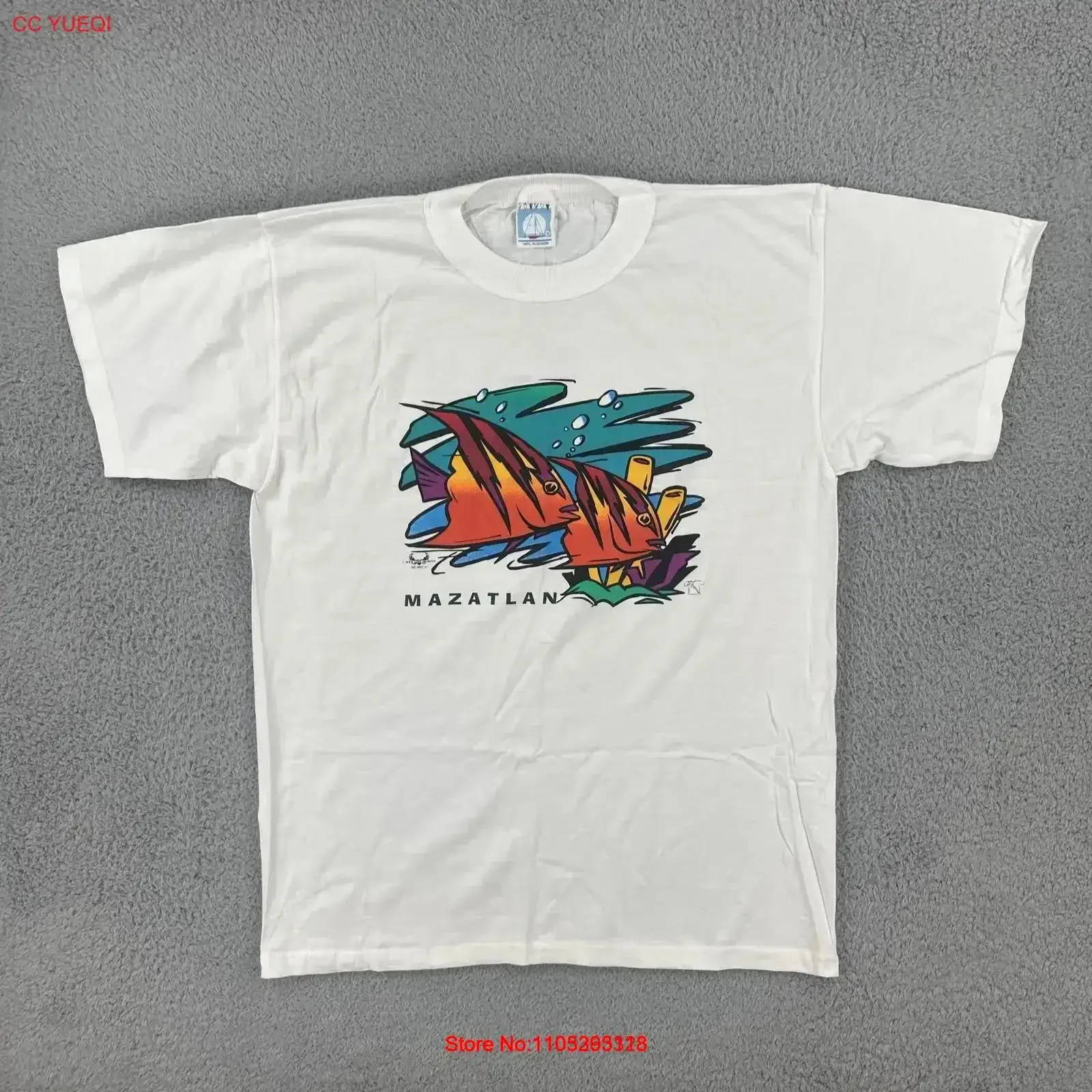Camiseta Vintage El Capitan Mazatlan México Años 90 para Adulto, Talla Grande, Colorida, Estilo Turístico, EUC, Lavada, Cómoda, a la Moda