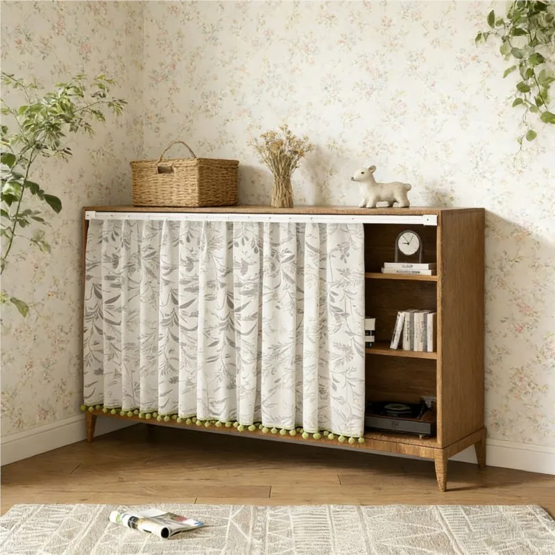 Adhesive Gauze Curtain French Hollow Style 2026 Balcony Living Room Atmosphere Translucent Cabinet Dustproof Gauze Curtain ZJ88
