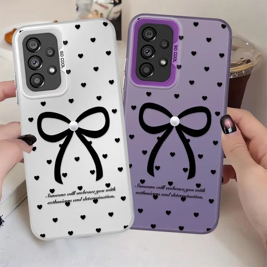 Cartoon Bow Phone Cover Case for Samsung Galaxy A51 A04 A26 A50 A34 A05 A31 A07 A15 A16 A17 A54 A71 A14 A56 A23 A12 A72 A24 A25