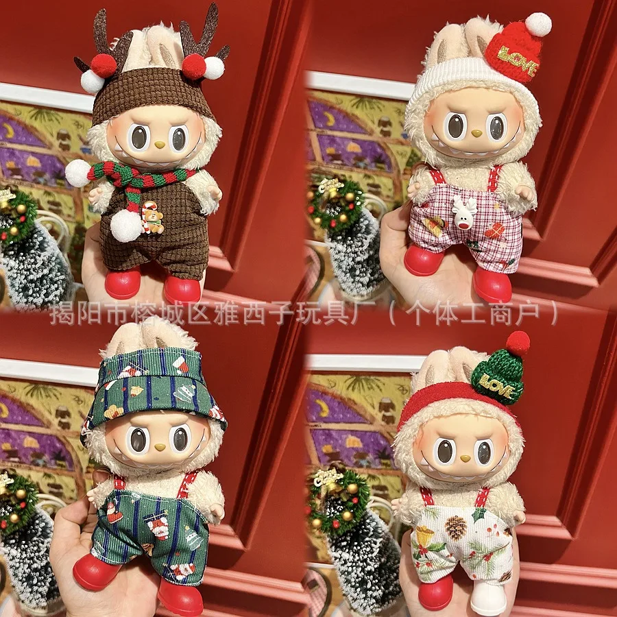 Conjunto de Ropa de Navidad, Ropa de muñeca roja para Festival, Ropa para Labubu V3, Ropa para muñecas, accesorios, Ropa Labubu