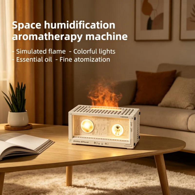 

Space Capsule Shaped Ultrasonic Aromatherapy Diffuser USB Electric Essential Oil Humidifier with LED Night Light for Home Office
