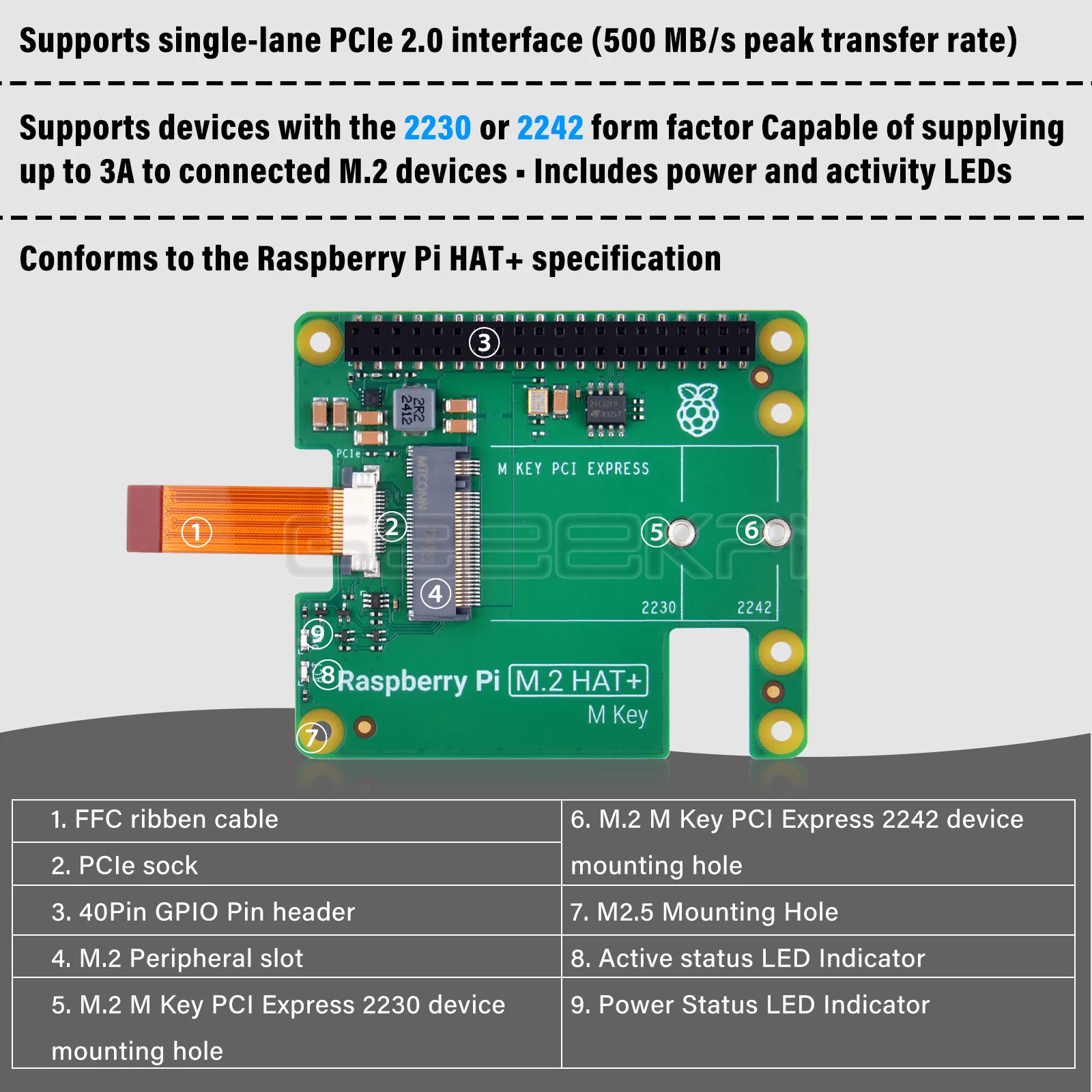 Imagem -04 - Geeekpi Pcie M.2 Hat Mais Kit de Refrigeração Ativa com Caixa de Metal Shell do Gabinete Ventilador de Refrigeração para Raspberry pi 5