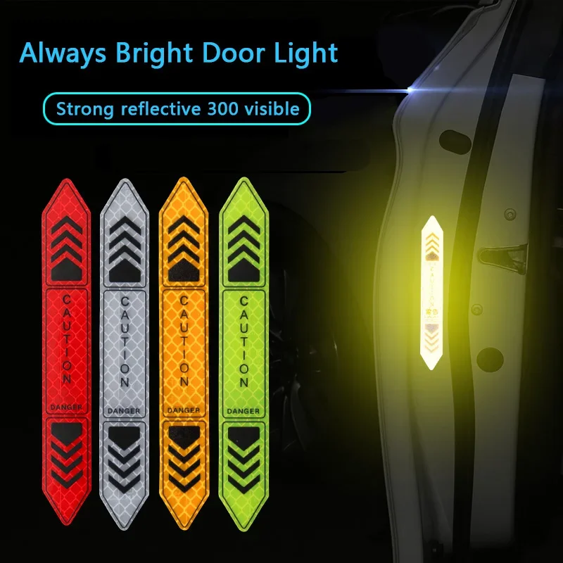 Car Door Reflective Stickers Night Safety Warning Tape Door Stickers Decorative Stickers Car Reflective Strip Car Accessories